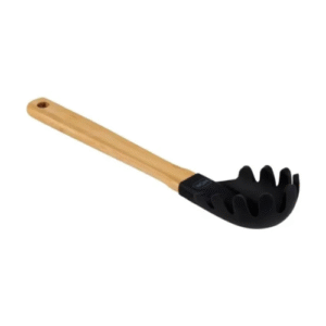 Garfo De Mesa Para Massa Macarrão Silicone E Bamboo Mor Preto