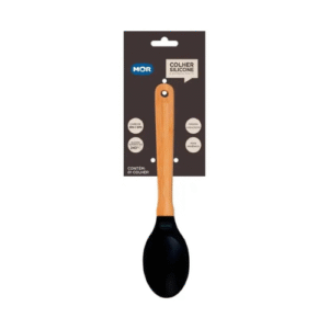 Colher De Silicone E Bamboo Preto - Mor