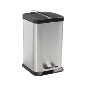 Lixeira Em Inox Com Tampa 12 Litros Quadrada Jaspe Lixo Mor