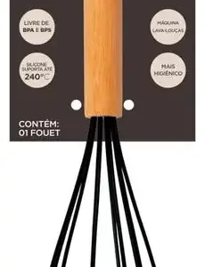 Fouet Silicone E Bamboo Preto Mor