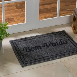 Tapete Capacho Grafite Detroit 60x40 Antiácaro